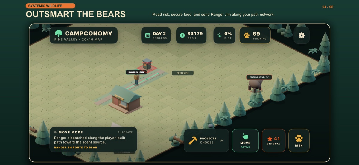 CampConomy bear threat with Ranger Jim responding along campground paths
