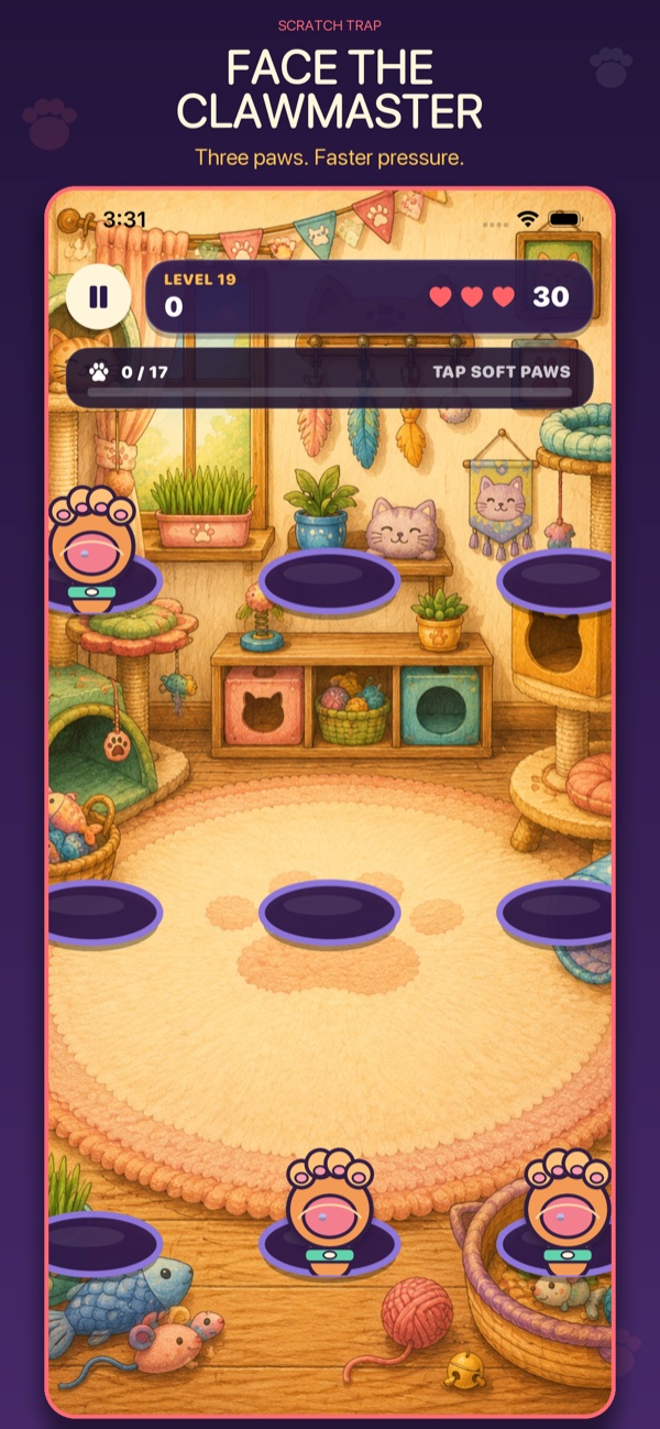 Scratch Trap Clawmaster room with the fastest claw challenge